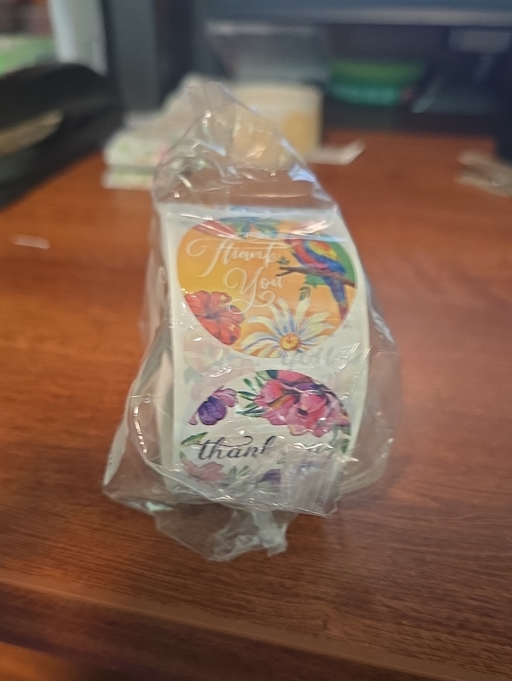 Thank You Stickers Tropical 1.5" 500 On This To NEW